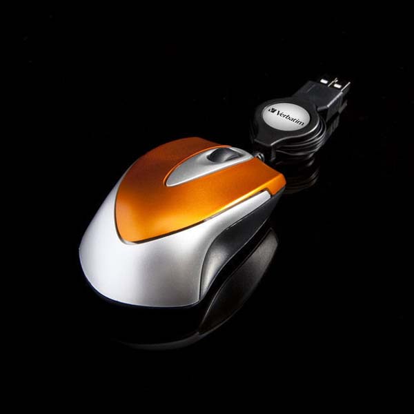 Verbatim Mysz 49023 1000DPI optyczna 3kl. przewodowa USB pomarańczowa - obrazek 4