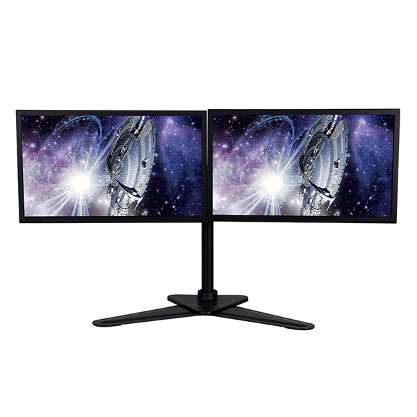 Regulowany uchwyt na 2 monitory 10KG wolnostojący 17 Inch 30 Inch 75x75 100x100 czarny - obrazek 3