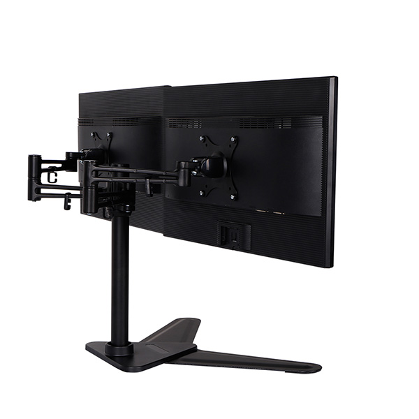 Regulowany uchwyt na 2 monitory 10KG wolnostojący 17 Inch 30 Inch 75x75 100x100 czarny - obrazek 4