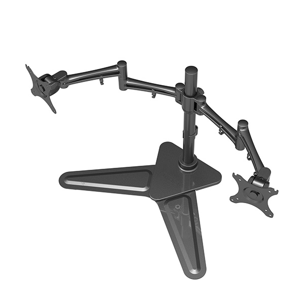 Regulowany uchwyt na 2 monitory 10KG wolnostojący 17 Inch 30 Inch 75x75 100x100 czarny - obrazek 6