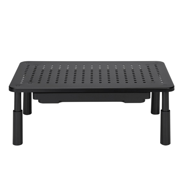 Podstawa pod monitor regulowana wysokość otwory wentylacyjne szuflada czarny metal tworzywo 20 kg nośność Powerton ergo - obrazek 5