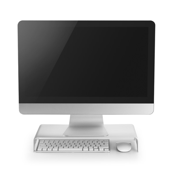 Podstawa pod monitor nowoczesny minimalistyczny design srebrny aluminium 10 kg nośność Powerton ergo - obrazek 10