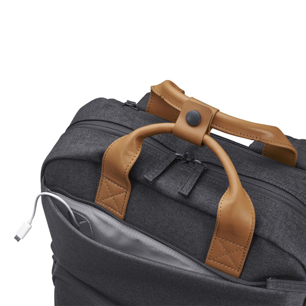 Plecak na notebook 156 Inch ENVY Urban szary poliester uchwyt z prawdziwej skory HP - obrazek 3