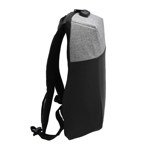 Plecak na notebook 156 Inch NB008 czarno szary poliester polietylen nylon z zabezpieczeniem antykradzieżowym - obrazek 5