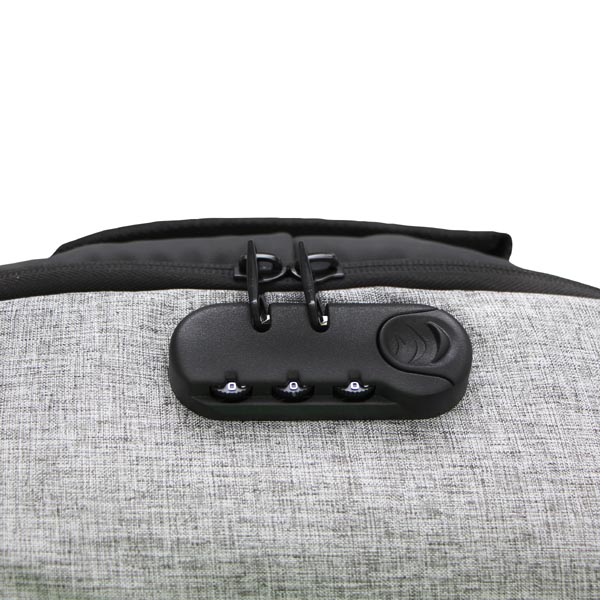 Plecak na notebook 156 Inch NB008 czarno szary poliester polietylen nylon z zabezpieczeniem antykradzieżowym - obrazek 8