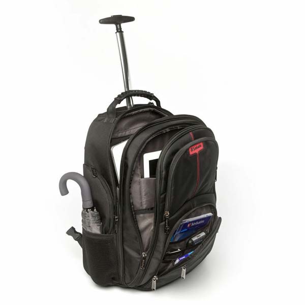 Plecak na kołkach na notebook 17 Inch Paris czarny poliester Verbatim - obrazek 2
