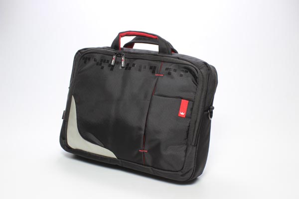 Torba na notebook 156 Inch czarna z czerwonymi wstawkami nylon NT007 typ Crown - obrazek 3