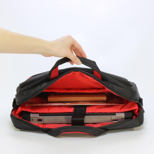 Torba na notebook 156 Inch czarna z czerwonymi wstawkami nylon NT007 typ Crown - obrazek 6