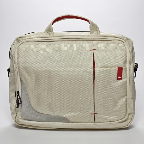Torba na notebook 156 Inch beżowy z czerwonymi elementami nylon NT007 typ Crown - obrazek 2