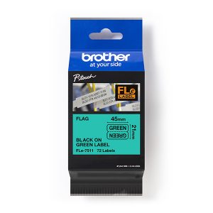 Brother oryginalny taśma do drukarek etykiet Brother FLE 7511 czarny druk zielony podkład nielaminowany 21mm 45mm x 10.5mm