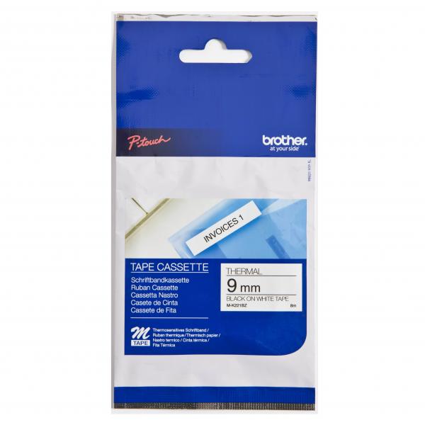 Brother oryginalny taśma do drukarek etykiet Brother MK221 czarny druk biały podkład nielaminowany 8m 9mm