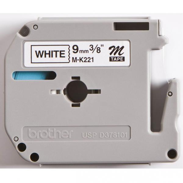 Brother oryginalny taśma do drukarek etykiet Brother MK221 czarny druk biały podkład nielaminowany 8m 9mm - obrazek 2