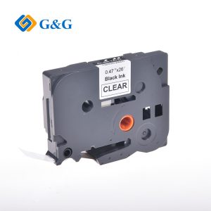 G&G kompatybilny taśma do drukarek etykiet dla Brother TZE 131 czarny druk przezroczysty podkład laminowane 8m 12mm