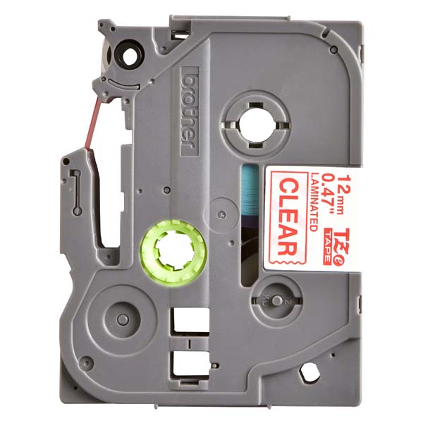 Brother oryginalny taśma do drukarek etykiet Brother TZE 132 czerwony druk przezroczysty podkład laminowane 8m 12mm - obrazek 2