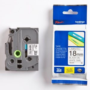 Brother oryginalny taśma do drukarek etykiet Brother TZE 241 czarny druk biały podkład laminowane 8m 18mm