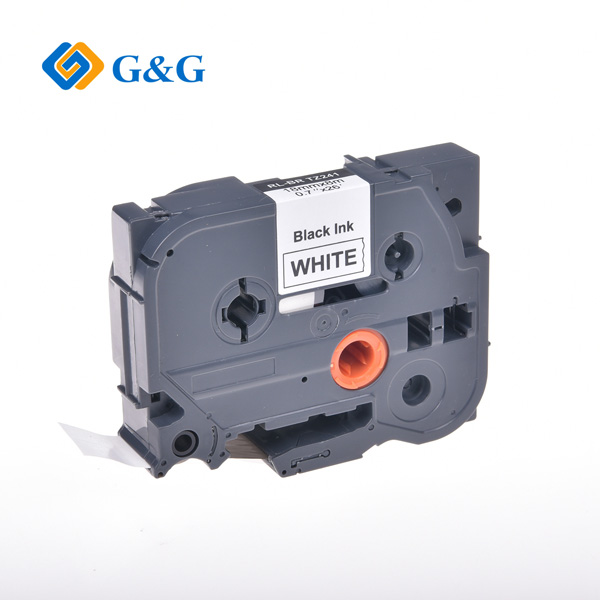 Kompatybilny taśma do drukarek etykiet dla Brother TZE 241 czarny druk biały podkład laminowane 8m 18mm