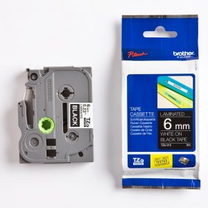 Brother oryginalny taśma do drukarek etykiet Brother TZE 315 biały druk czarny podkład laminowane 8m 6mm