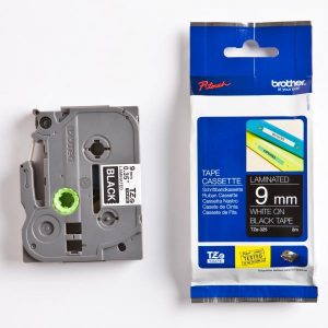 Brother oryginalny taśma do drukarek etykiet Brother TZE 325 biały druk czarny podkład laminowane 8m 9mm