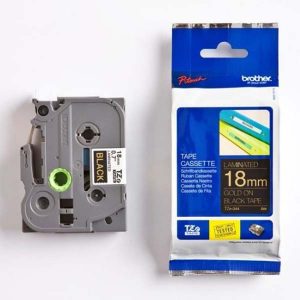 Brother oryginalny taśma do drukarek etykiet Brother TZE 344 złoty druk czarny podkład laminowane 8m 18mm