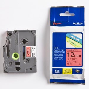 Brother oryginalny taśma do drukarek etykiet Brother TZE 431 czarny druk czerwony podkład laminowane 8m 12mm