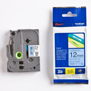 Brother oryginalny taśma do drukarek etykiet Brother TZE 531 czarny druk niebieski podkład laminowane 8m 12mm