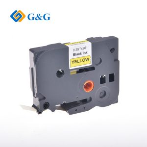 Kompatybilny taśma do drukarek etykiet dla Brother TZE 621 czarny druk żołty podkład laminowane 8m 9mm