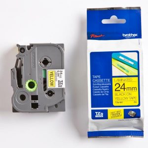 Brother oryginalny taśma do drukarek etykiet Brother TZE 651 czarny druk żołty podkład laminowane 8m 24mm