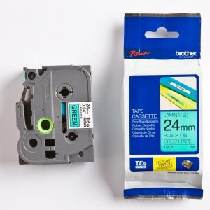 Brother oryginalny taśma do drukarek etykiet Brother TZE 751 czarny druk zielony podkład laminowane 8m 24mm