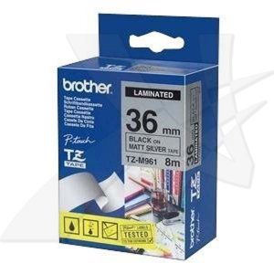 Brother oryginalny taśma do drukarek etykiet Brother TZE M961 czarny druk srebrny podkład laminowane 8m 36mm