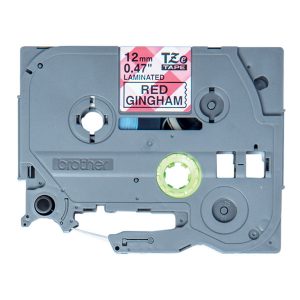 Brother oryginalny taśma do drukarek etykiet Brother TZE MPRG31 czarny druk biały podkład 4m 12mm cerveny vzor gingham
