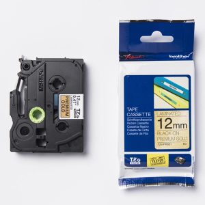Brother oryginalny taśma do drukarek etykiet Brother TZE PR831 czarny druk złoty podkład laminowane 8m 12mm