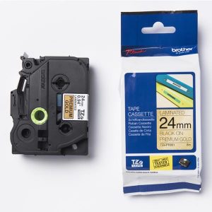 Brother oryginalny taśma do drukarek etykiet Brother TZE PR851 czarny druk złoty podkład laminowane 8m 24mm
