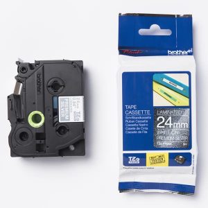 Brother oryginalny taśma do drukarek etykiet Brother TZE PR955 biały druk srebrny podkład laminowane 8m 24mm