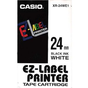 Casio oryginalny taśma do drukarek etykiet Casio XR 24WE1 czarny druk biały podkład nielaminowany 8m 24mm