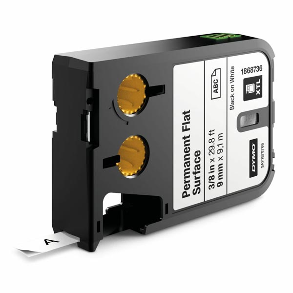 Dymo oryginalny taśma do drukarek etykiet Dymo 1868736 czarny druk biały podkład 9.1m 9mm XTL poliestrowa trwała