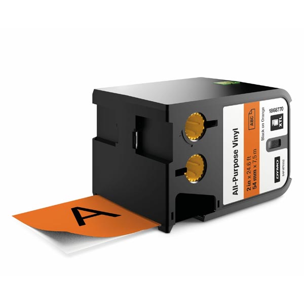 Dymo oryginalny taśma do drukarek etykiet Dymo 1868770 czarny druk pomarańczowy podkład 7m 54mm XTL winylowa uniwersalna