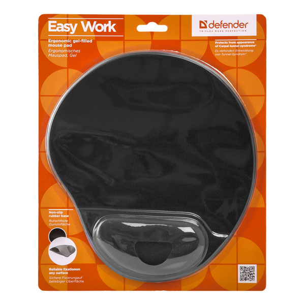 Podkładka pod mysz poliuretan czarna 26x22.5cm 5mm Defender pokryte lycrą - obrazek 2