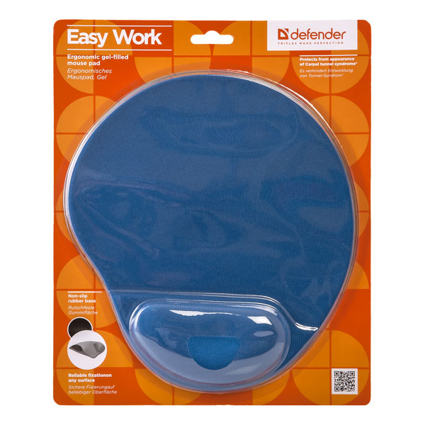 Podkładka pod mysz poliuretan niebieska 26x22.5cm 5mm Defender pokryte lycrą - obrazek 2