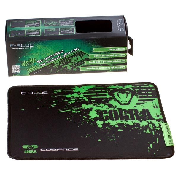 Podkładka pod mysz Cobra S do gry czarno zielona 28x22.5cm E blue - obrazek 3