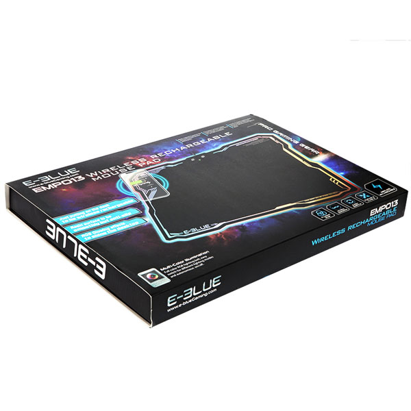 Podkładka pod mysz EMP013 do gry czarna 36.5x26.5 cm E blue podświetlana z ładowaniem bezprzewodowym - obrazek 4