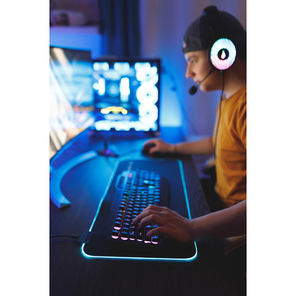 Podkładka pod mysz Silent Flight RGB do gry czarna 680 x 280 x 3 mm 3 mm Surefire - obrazek 4