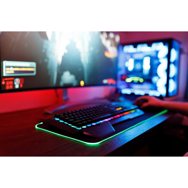 Podkładka pod mysz Silent Flight RGB do gry czarna 680 x 280 x 3 mm 3 mm Surefire - obrazek 5