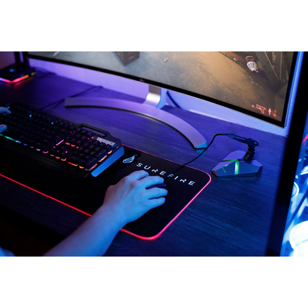 Podkładka pod mysz Silent Flight RGB do gry czarna 680 x 280 x 3 mm 3 mm Surefire - obrazek 7
