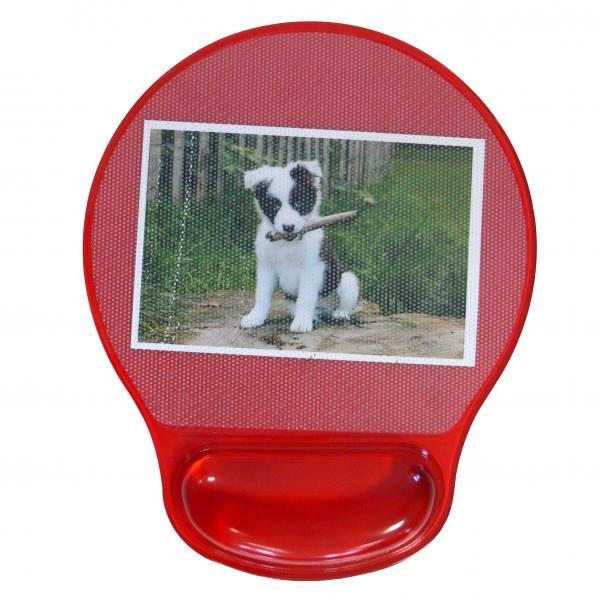 Podkładka pod mysz ergonomiczna żelowa czerwona Logo możliwość włożenia zdjęcia - obrazek 4