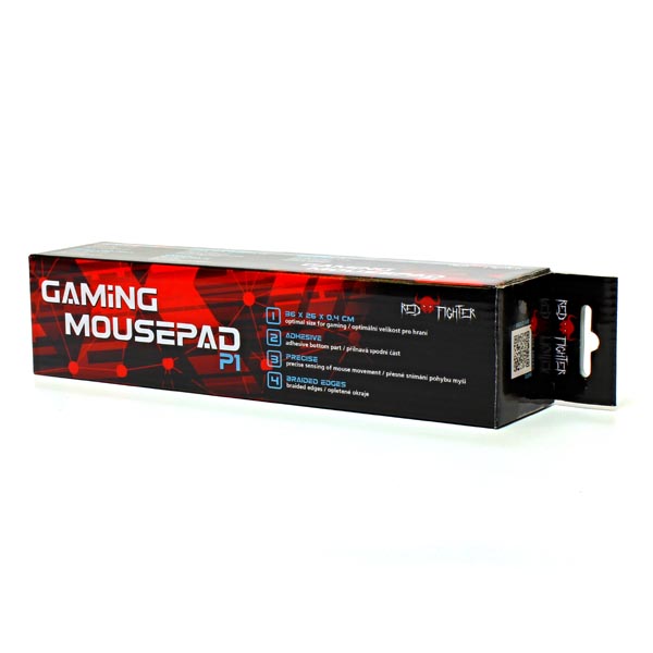 Podkładka pod mysz P1 M do gry czarno czerwona 36 x 26 x 0.4 cm Red Fighter - obrazek 2