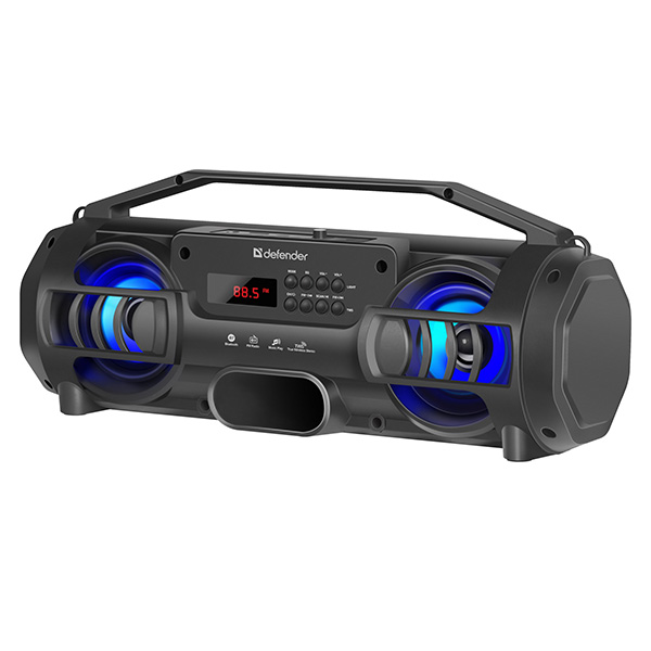 Defender głośnik G104 Li Ion 2.0 12W czarny regulacja głośności LED BT 5.0 TWS FM MicroSD 70Hz18kHz