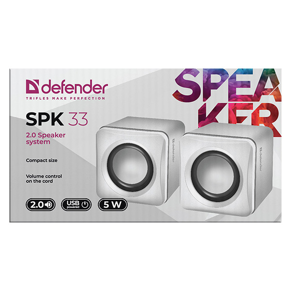 Defender głośniki SPK 33 2.0 5W białe kompaktowy rozmiar 100Hz20kHz - obrazek 2