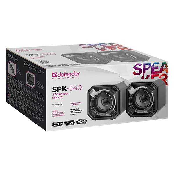 Defender głośniki SPK 540 2.0 7W czarne regulacja głośności głośniki pasywne z tyłu obudowy 80Hz20kHz - obrazek 4
