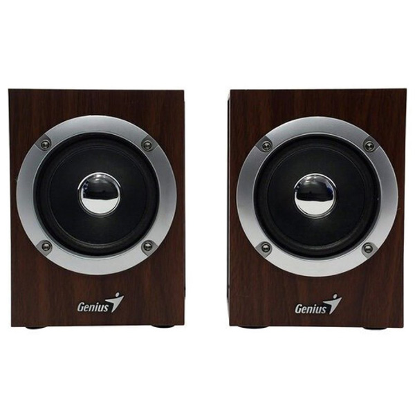 Genius głośniki SP HF280 2.0 6W brązowe regulacja głośności 35 mm jack USB 100Hz20kHz - obrazek 2