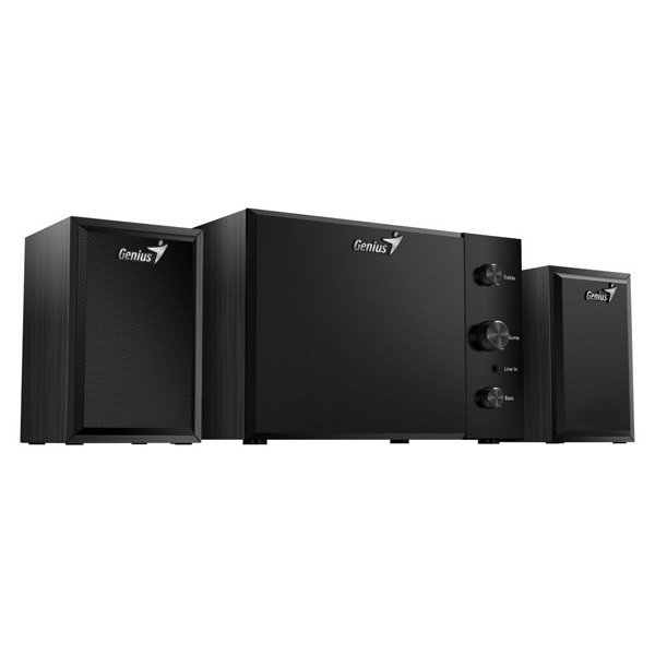 Genius głośniki SW 2.1 350 2.1 15W czarne kontroler kontrola tonow niskich i wysokich 35 mm jack 40Hz20kHz